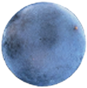 Modrá guľa s tmavými škvrnami